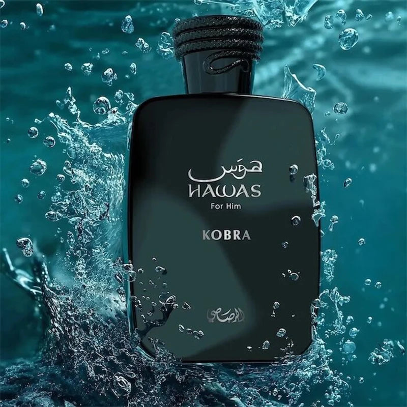 Rasasi Hawas Kobra Eau de Parfum Spray for Men – Bold Oriental Spicy & Woody Aromatic Scent, Long-Lasting Premium Arabian Fragrance, Perfect Gift, 3.4 fl oz / 100 ml