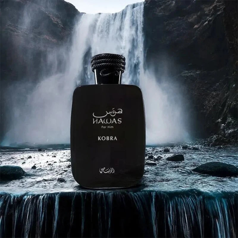 Rasasi Hawas Kobra Eau de Parfum Spray for Men – Bold Oriental Spicy & Woody Aromatic Scent, Long-Lasting Premium Arabian Fragrance, Perfect Gift, 3.4 fl oz / 100 ml