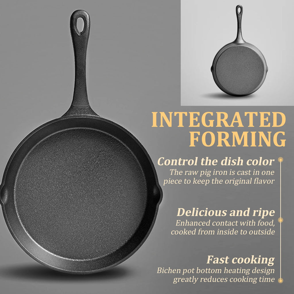 Multi-Size Cast Iron Skillets Set - 6-Inch, 8-Inch, 9-Inch,10-Inch Frying Pans