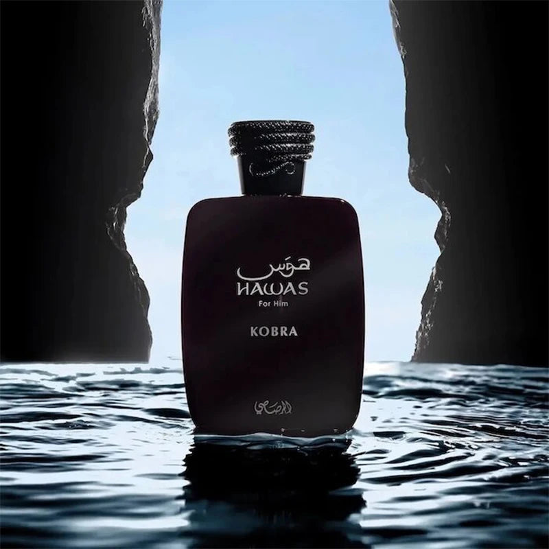 Rasasi Hawas Kobra Eau de Parfum Spray for Men – Bold Oriental Spicy & Woody Aromatic Scent, Long-Lasting Premium Arabian Fragrance, Perfect Gift, 3.4 fl oz / 100 ml
