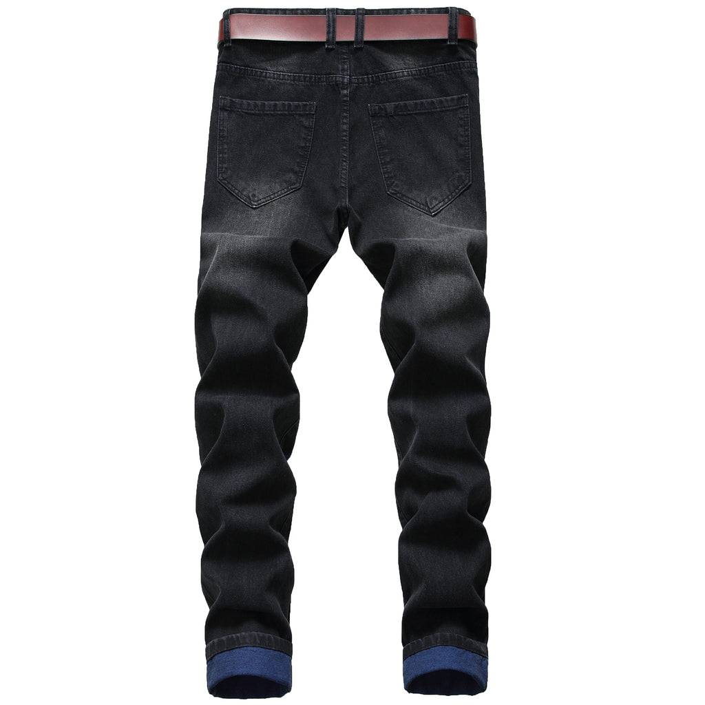 Men's Blue Ripped Slim Fit Jeans, Classic Casual Fashion Jeans 509B