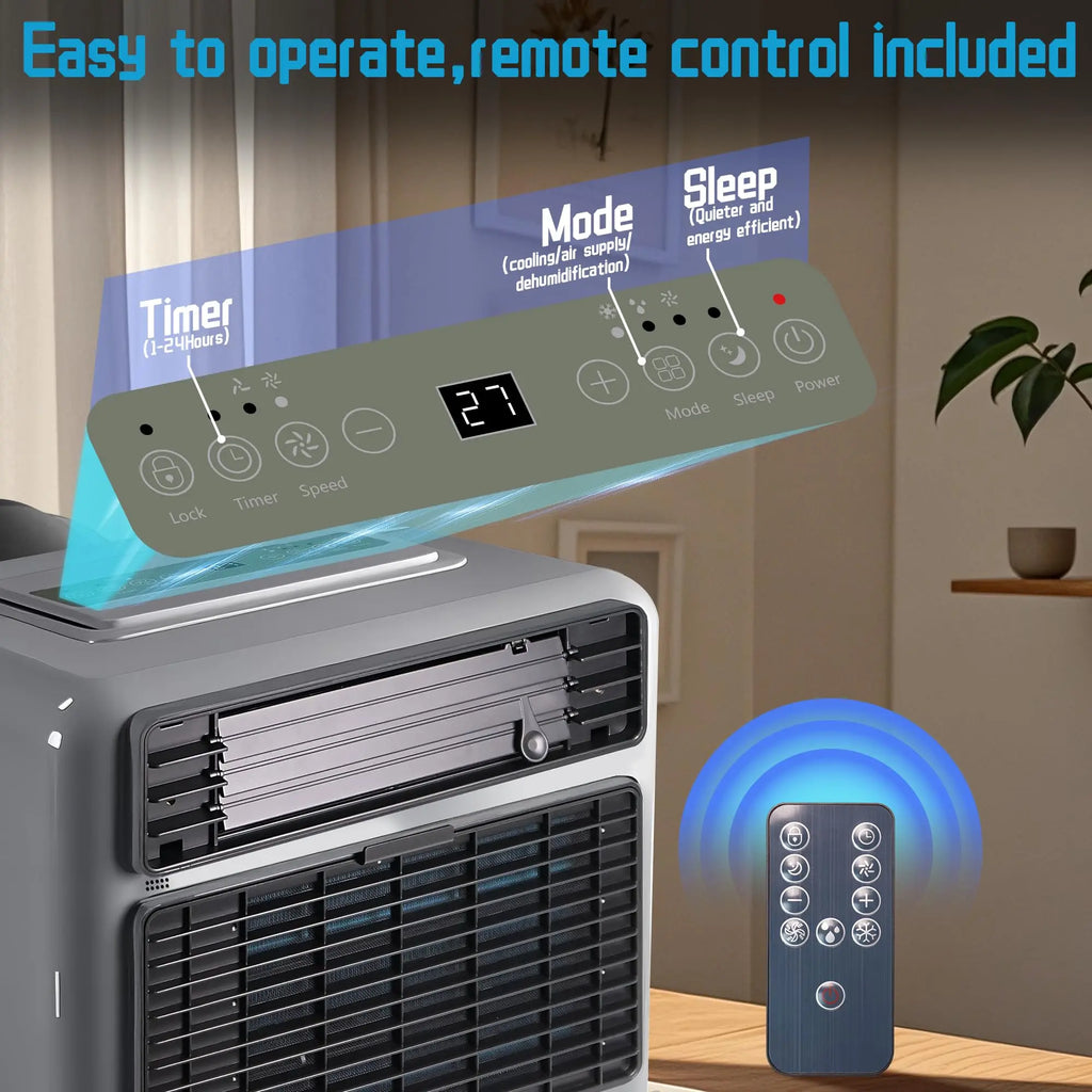 Portable Air Conditioners for Camping, Tent Air Conditioner, 3300BTU, 436W AC Unit Fast Cooling Down to 60°F, 3 Cooling Modes, 24 Hour Timer,