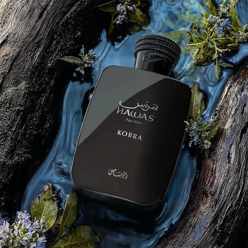 Rasasi Hawas Kobra Eau de Parfum Spray for Men – Bold Oriental Spicy & Woody Aromatic Scent, Long-Lasting Premium Arabian Fragrance, Perfect Gift, 3.4 fl oz / 100 ml