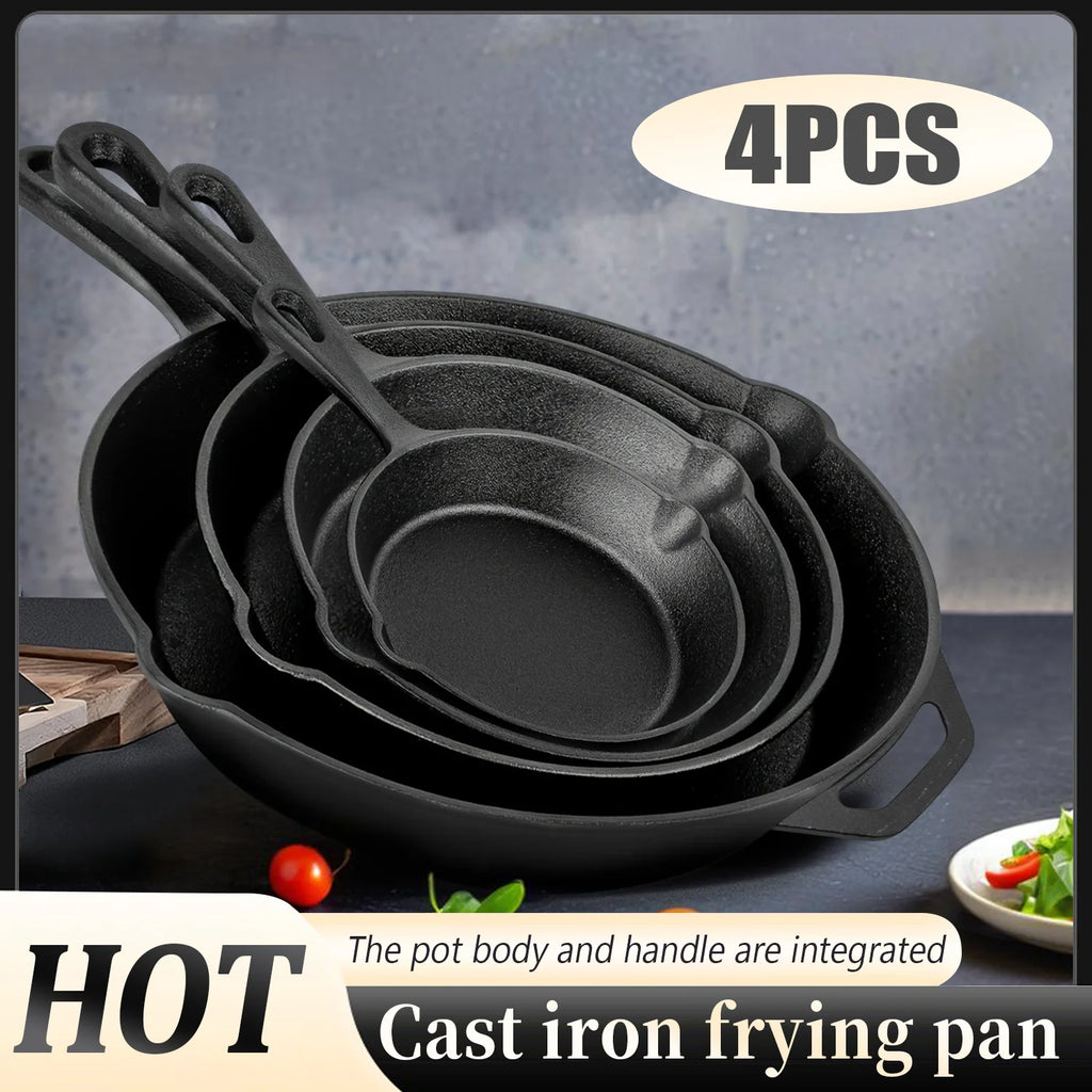 Multi-Size Cast Iron Skillets Set - 6-Inch, 8-Inch, 9-Inch,10-Inch Frying Pans
