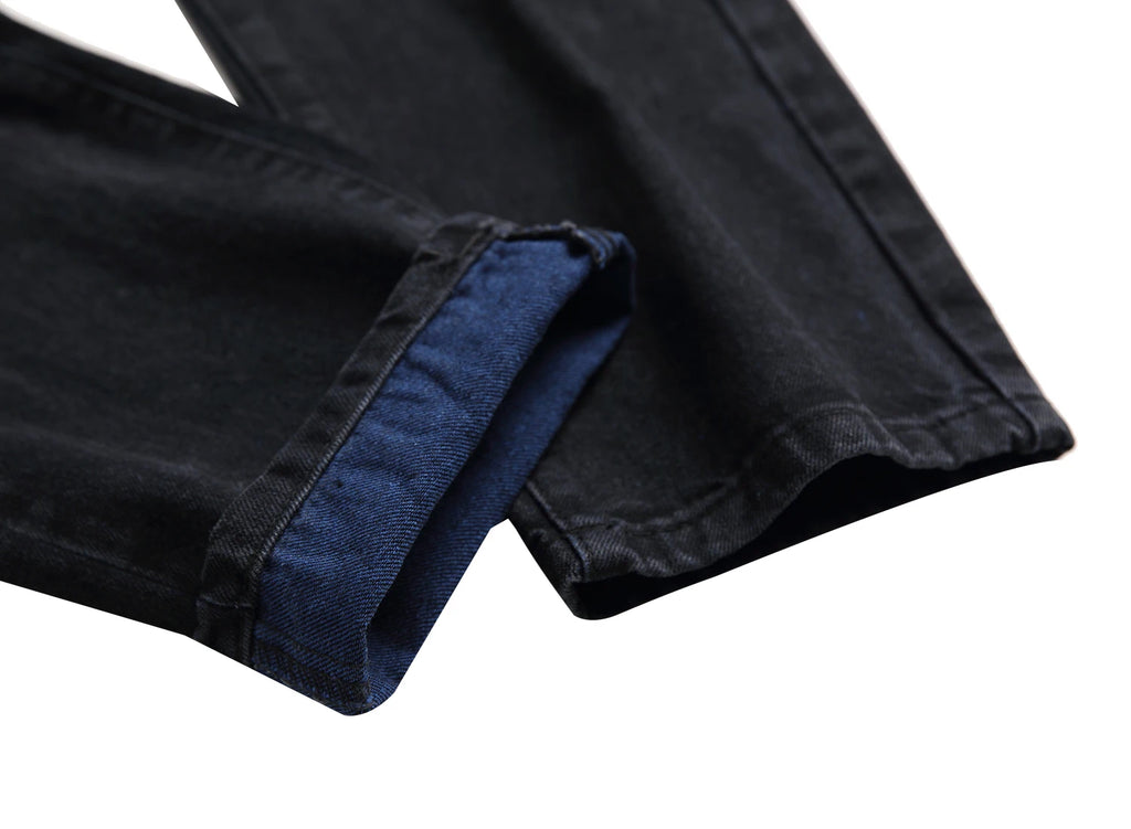 Men's Blue Ripped Slim Fit Jeans, Classic Casual Fashion Jeans 509B