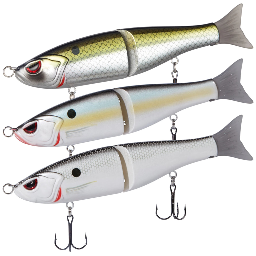Bassdash Swimbaits Pike Trout Glide Baits Minnow Hard Bass Fishing Lure 7in/2.2oz 4.5in/0.65oz