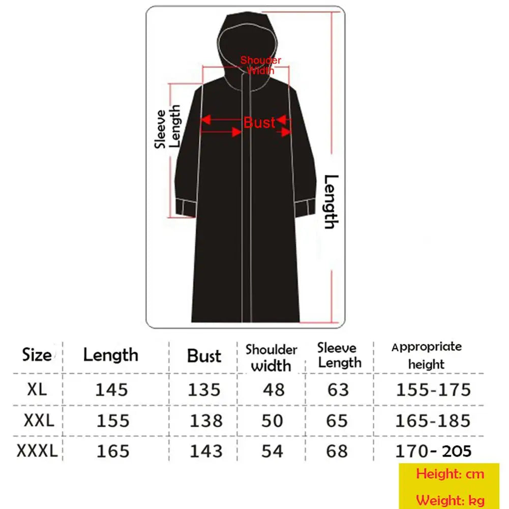 Motorcycle Raincoat Zipper Hooded