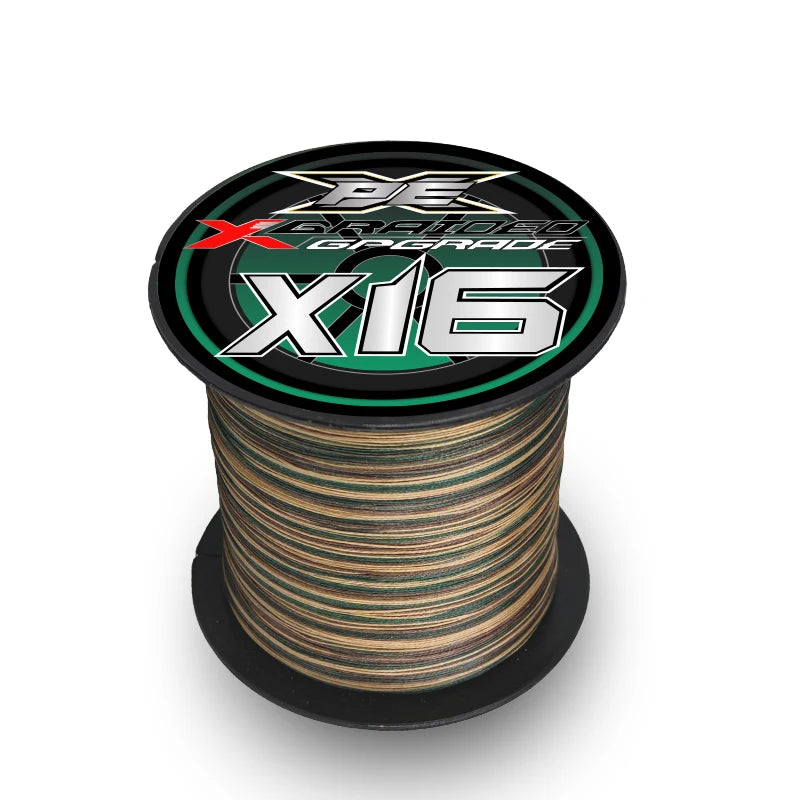 YGKX Fishing Lines X16 Strands Braided PE Line 300/500M Smooth Multifilament Line Carp Fly Fishing Wire Strong 16X Weave