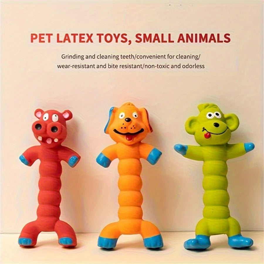 Dog Squeaky Toy for Teddy French Bulldog Latex Teeth Cleaning Chew Toy Self-Play Interactive Puppy Pet Durable Chewing Toys