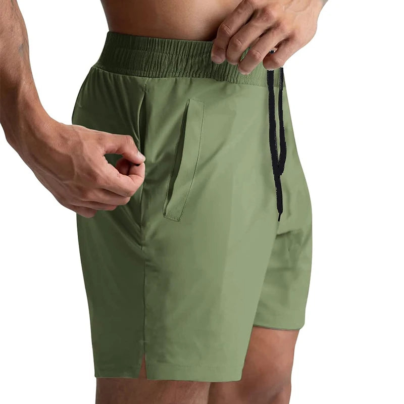 Running Shorts Men Gym Fitness Sport Shorts Quick Dry Workout Training Jogging Short Pant