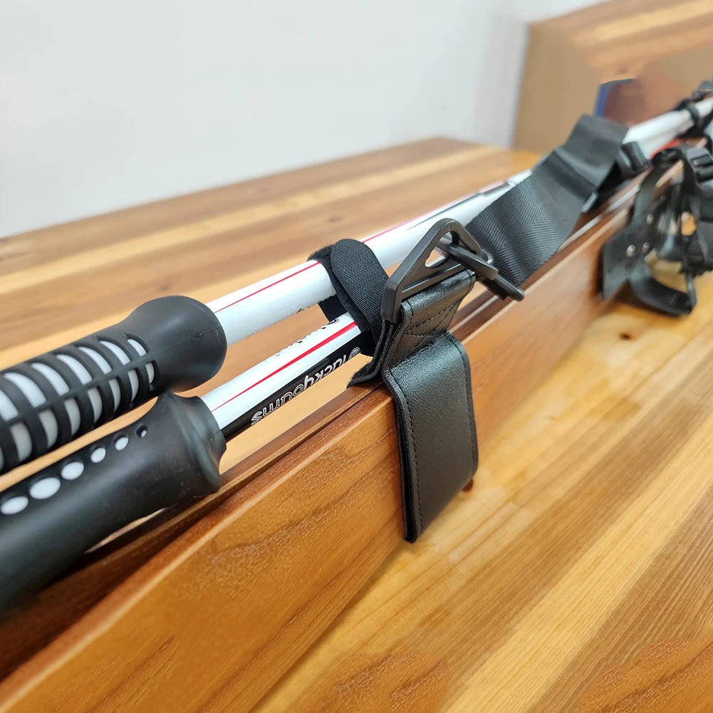 Portable Ski Borad Carry Strap Adjustable Skiing Pole Shoulder Hand Carrier Leash