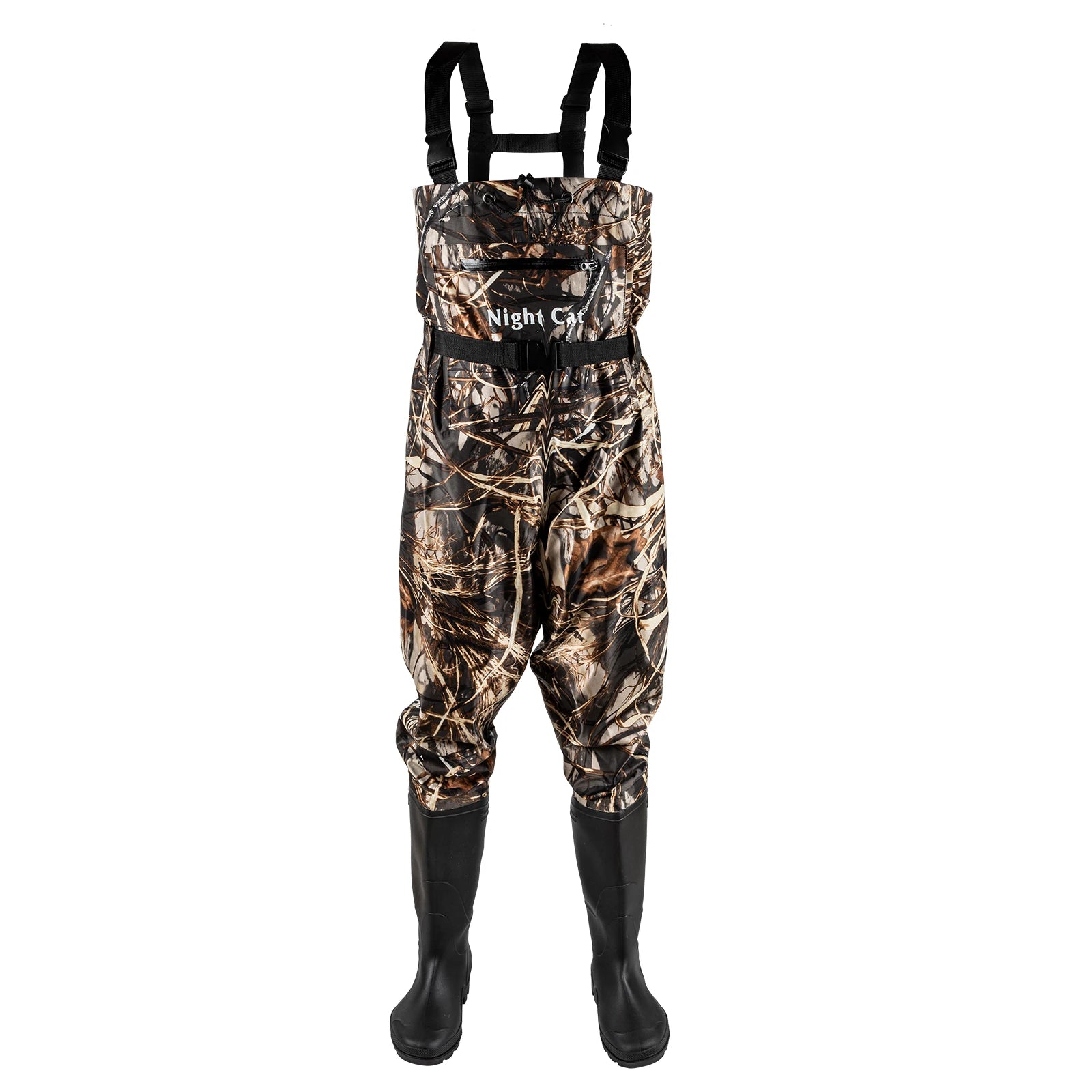 Men Women Waterproof Nylon PVC Waders Heavy Duty Chest Waders with Boots for Fishing Hunting Farm Work Anti-Slip Sole Adjustable