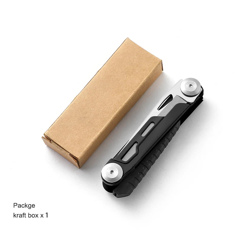 EDC Tactical Folding Pocket Knife Multi-tool Survival with can opener Screwdriver sheath