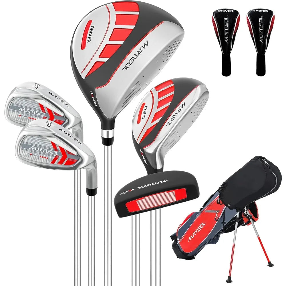 5/6 Pieces Kids Golf Club Set, Set Ages 4-12 Includes Stand Bag, Irons and Putter Right Hand