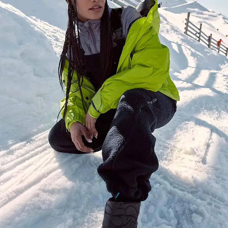 Fleece Warm Overalls Winter Sherpa Overalls Breathable Casual Sleeveless Bib Jumpsuits