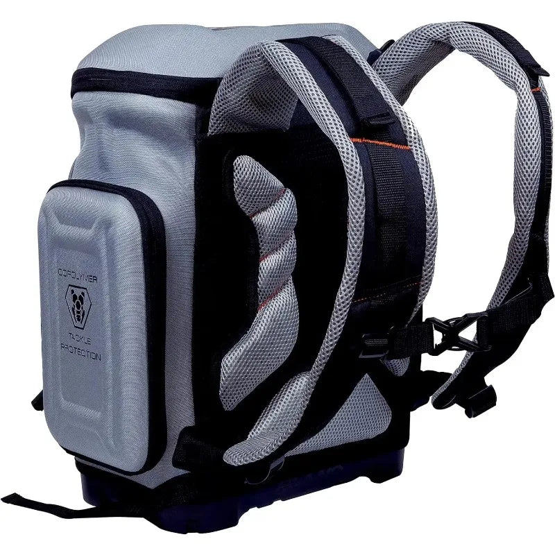 High quality Fishing Backpack, Gray EVA Material, Includes 3 3750 StowAway Utility Boxes for Worms, Lures, & Baits