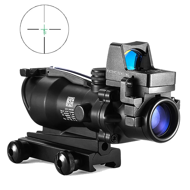 Adjustable 4x32 Red Dot 1x Dot Tactical Scope 20mm Rail Scope