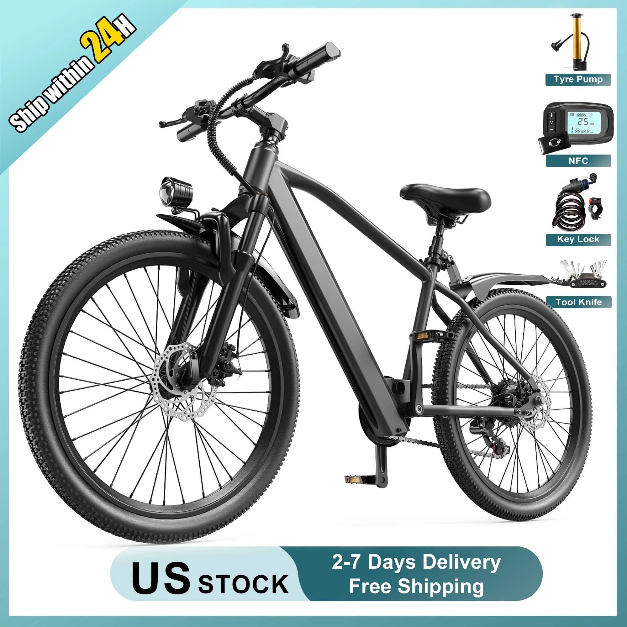 Mountain Electric Bicycle With 36V Lithium Battery