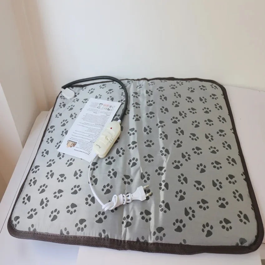 Dog Heated Mat Pet Temperature Adjustable Dog Heating Pad Waterproof Electric Heating Pad Timer