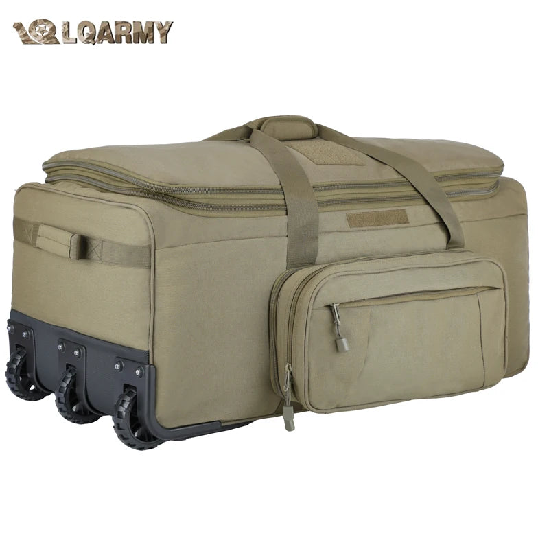 LQARMY 124L Outdoor Camping Travel Bag Large Trolley Case Waterproof Nylon Practical Travel