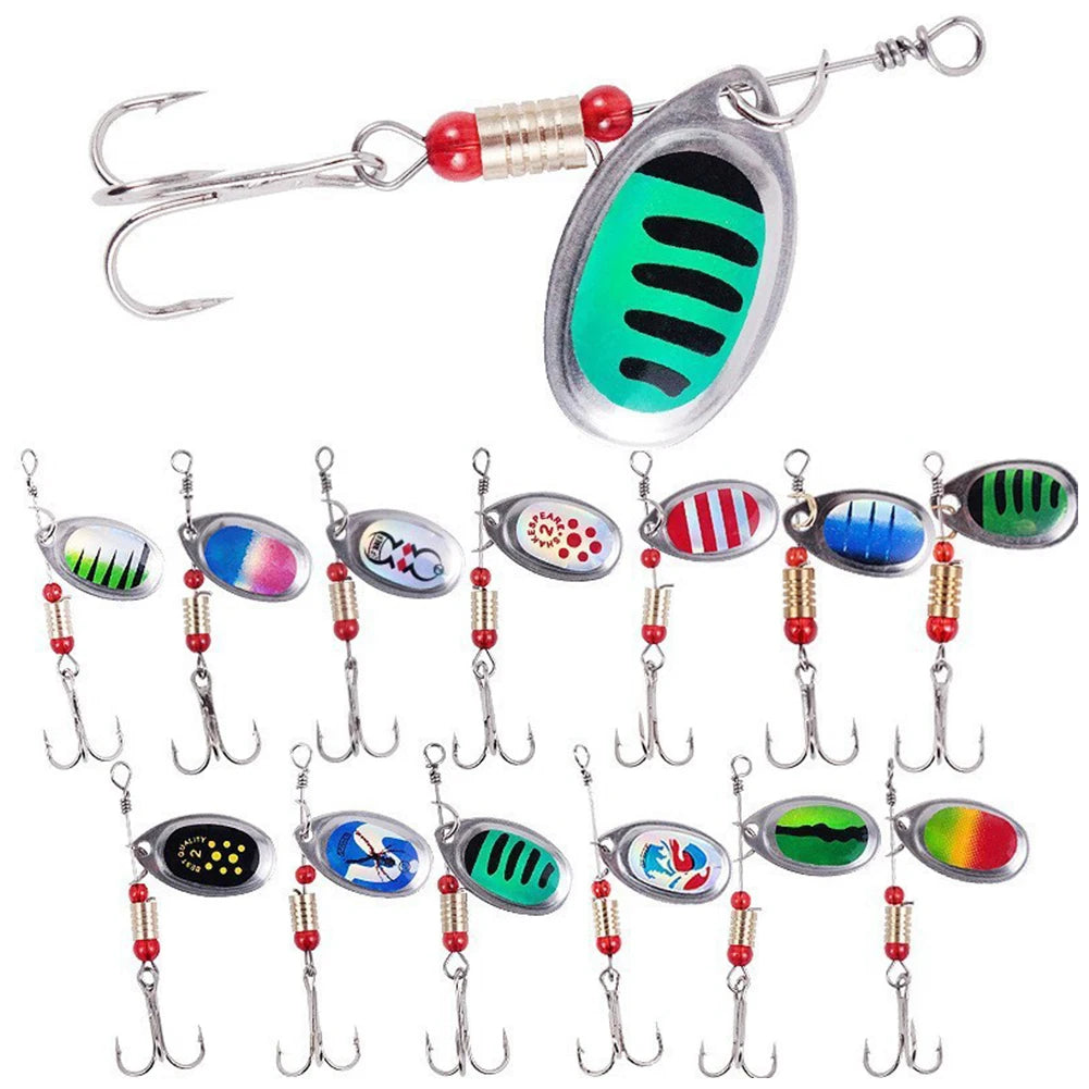 30pcs Metal Spoon Spinner Fishing Lure Spoonbait Crankbaits Fishing Wobblers Artificial Bait