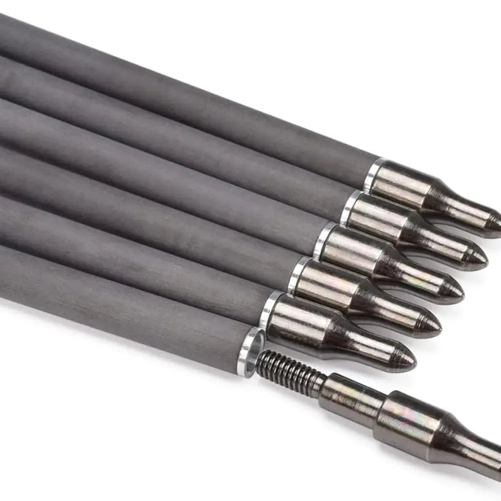 Carbon 600-700 Spine 30 Turkey Feather Fletched Arrows with Screw-In Points for Traditional, Recurve, and Compound Bows Hunting