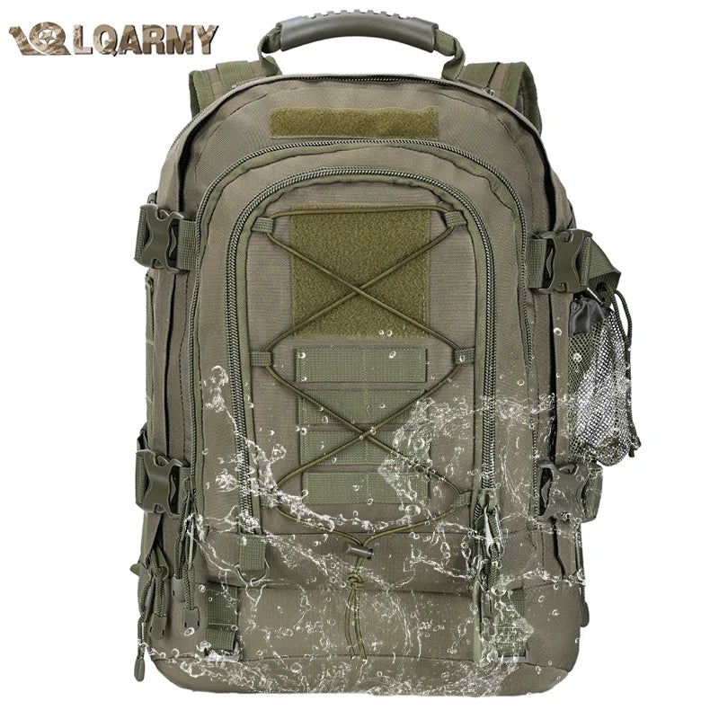 LQARMY 60L Male Travel Tactical backpack  Hiking Camping backpack Expandable Army Backpacks Molle  3 Day Assault Pack Rucksacks