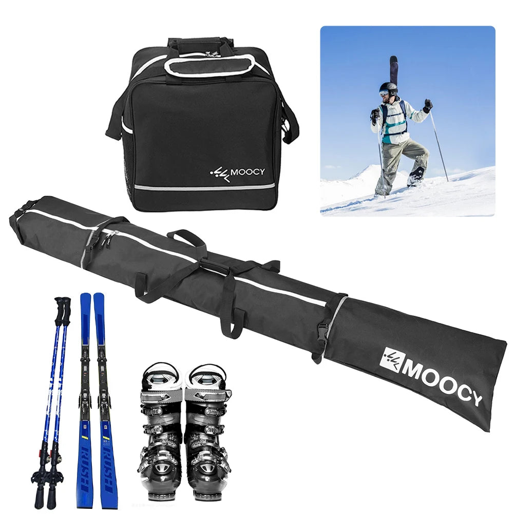 2 Pcs Ski Set Waterproof Ski Duffle Bag & Boot Tote Set  Ski Carrier Bag & Boot Pouch Ski Set with Boot Bag for Men Women