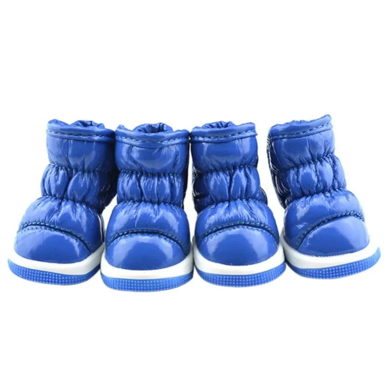 4pcs/set Pet Dog Winter Rain Shoes Waterproof Dogs Warm Snow Boots Puppy Dog Non-Slip Shoes