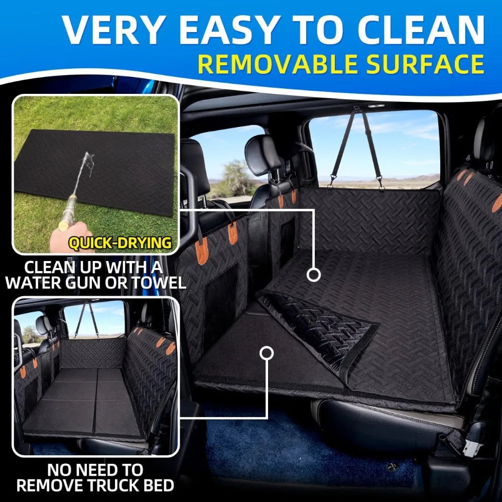 Truck Dog Seat Cover Back Seat,Back Seat Extender for Truck,Dog Hammock,Hard Bottom Car Seat Cover