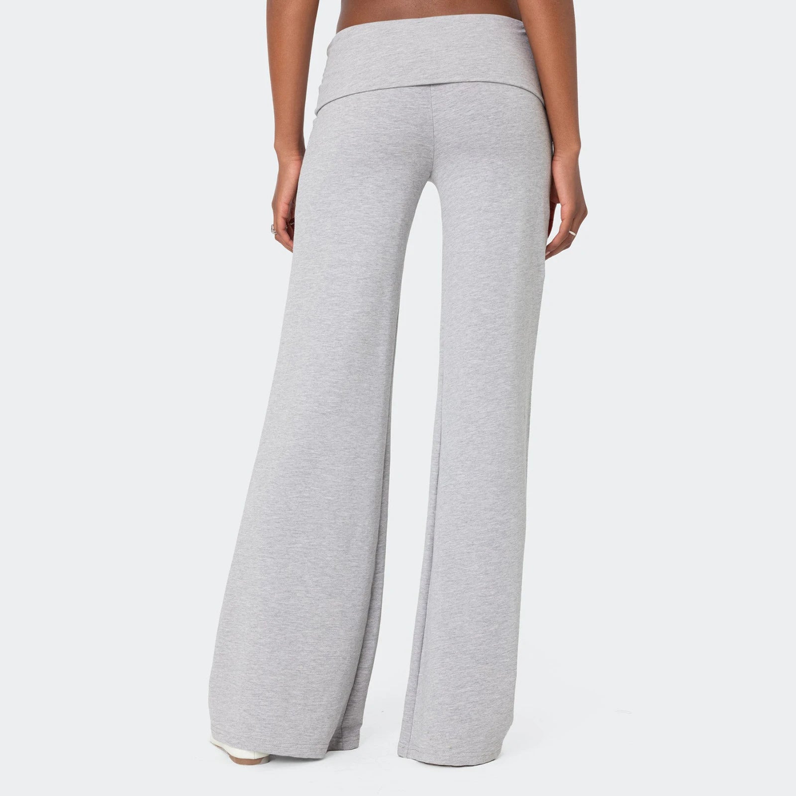 Casual Wide Leg Sweatpants for Women Fold Over Low Rise Flare Yoga Lounge Pants Fold over Low Flare