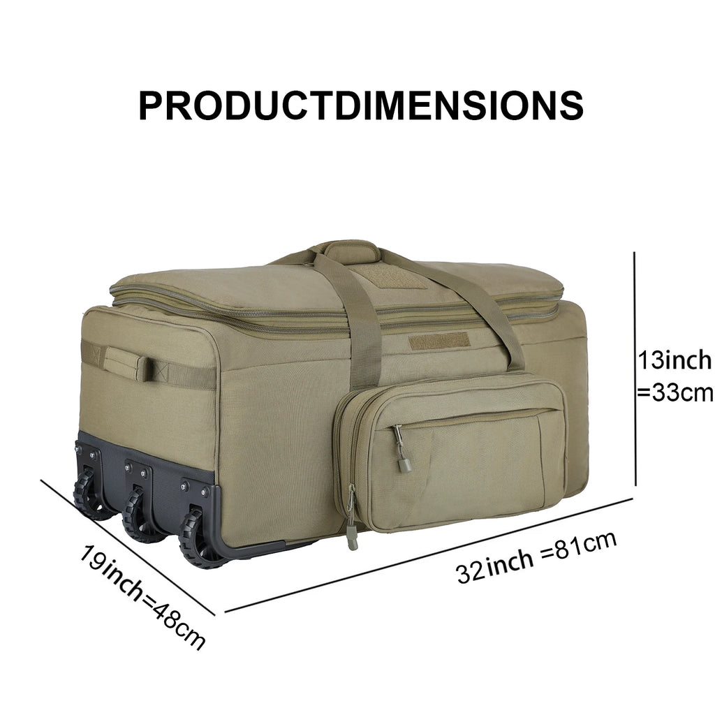 LQARMY 124L Outdoor Camping Travel Bag Large Trolley Case Waterproof Nylon Practical Travel