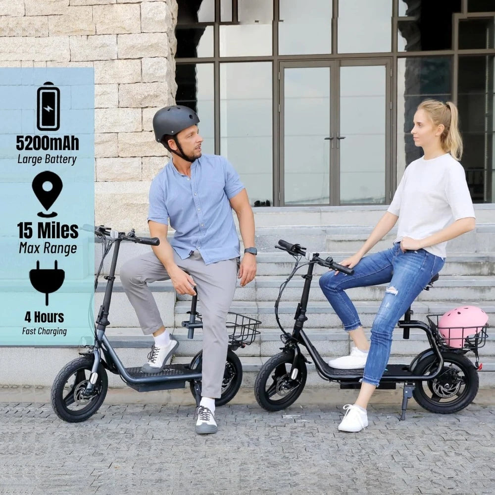 1200W Electric Scooters for Adults 14"Tire,500Wh Battery,30Miles Range,20MPH Top Speed, Adjustable Electric Scooter