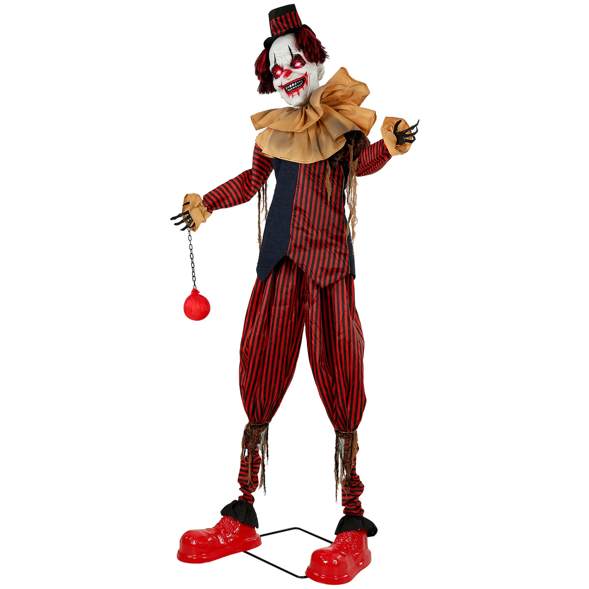 Large Animated Clown Halloween Decorations with Sound Touch Activated, Light Up Eyes, Animated Prop