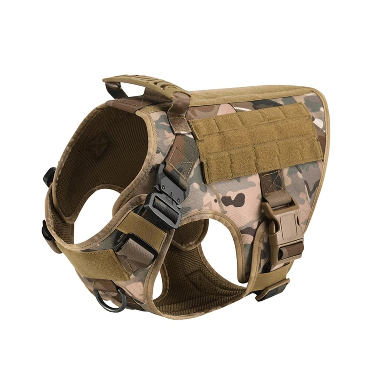 Tactical Dog Harness Collar Leash Molle Pouches For Medium Large Dogs Pet