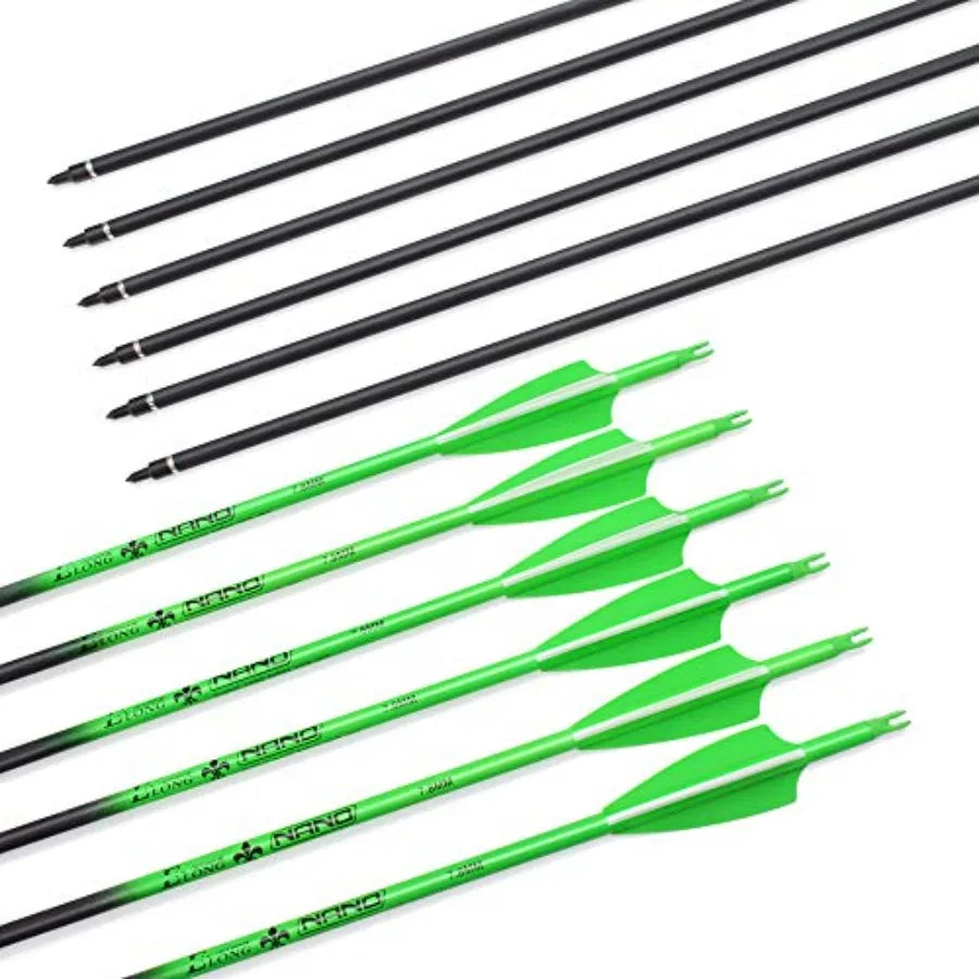 Carbon Arrows 28-30 Inch Fluorescent for Compound and Recurve Bows with 100 Grain Removable Tips