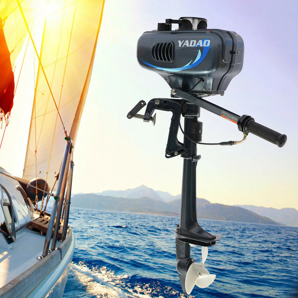 3.5HP 2-Stroke Inflatable Boat Outboard Motor Fishing Boat Engine Propeller Kayak Manual Start CDI System