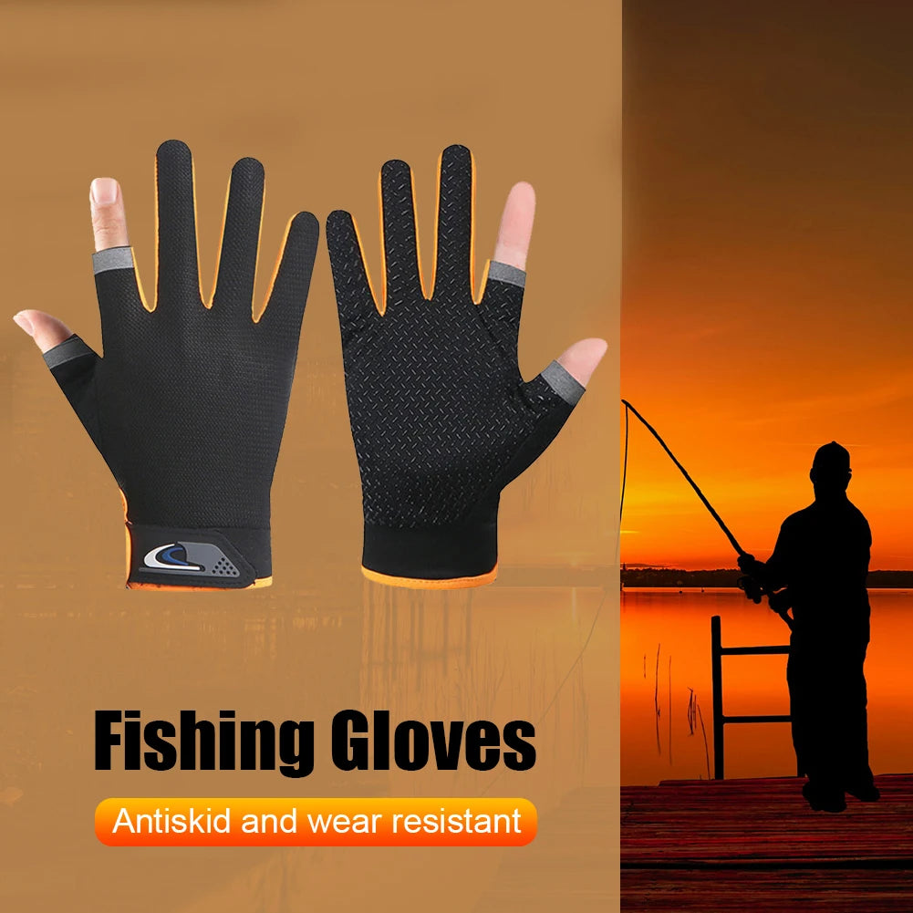 Winter Fishing Gloves 2 Cut Fingers Men Women Breathable Anti-slip Antiskid Fishing