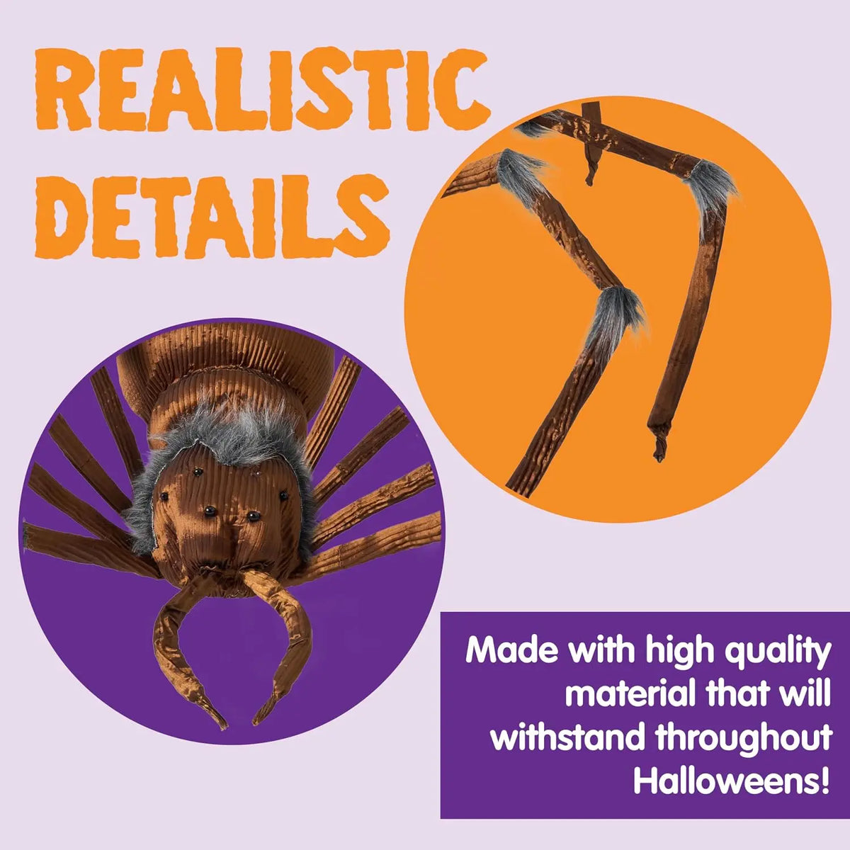 45” Scary Large Spider Halloween Decorations Brown Giant Spider Halloween Decor Outside, Indoor Party, Yard Lawn Garden Haunted House Prop