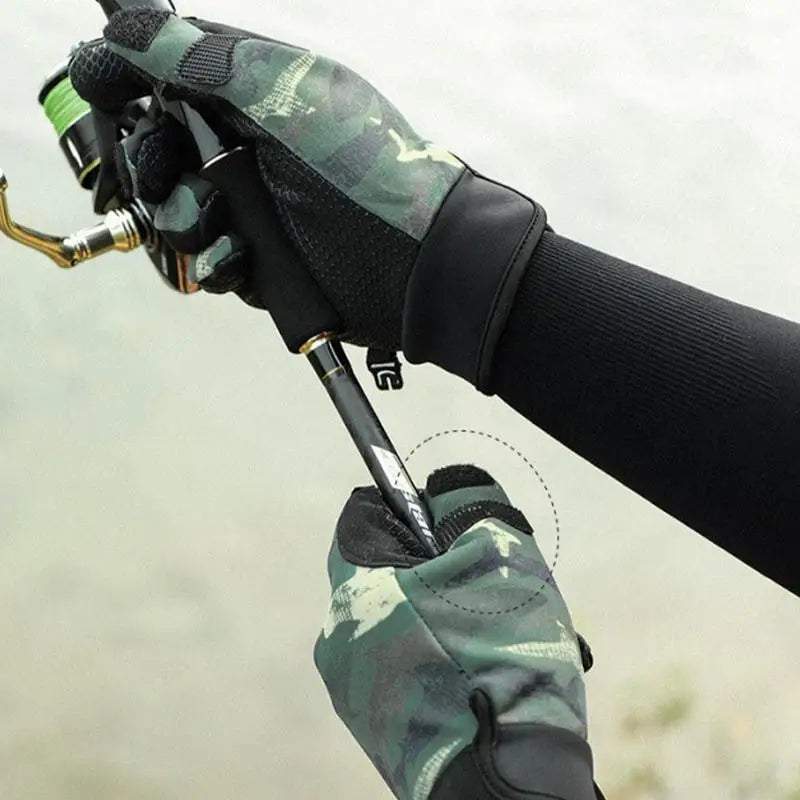 Ice Fishing Fingerless Gloves Touchscreen Non-Slip Fishing Equipment