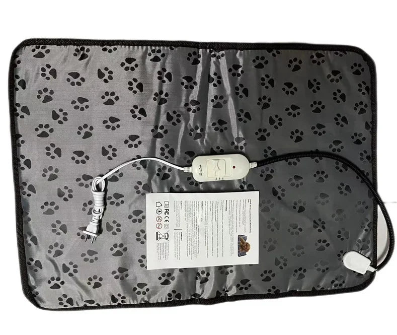 Dog Heated Mat Pet Temperature Adjustable Dog Heating Pad Waterproof Electric Heating Pad Timer