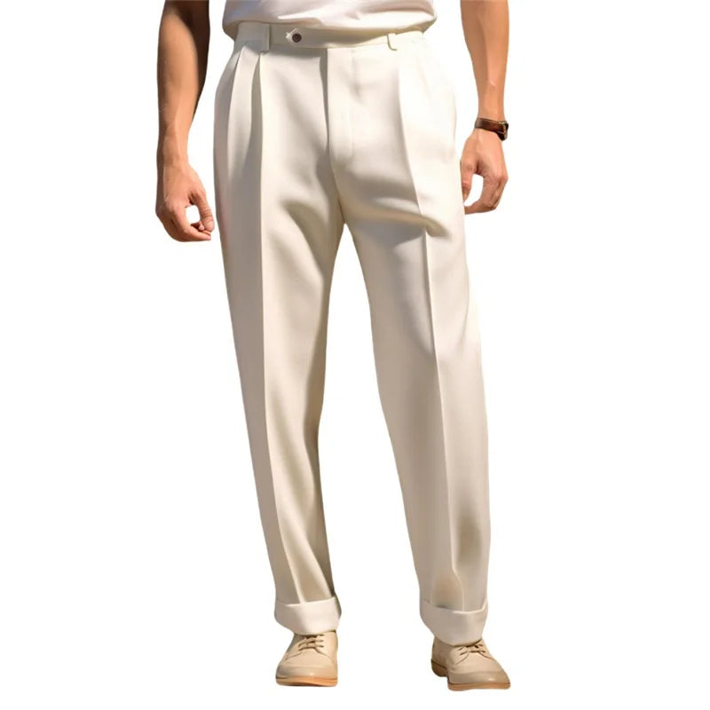 Men s  Fit Dress Pants Solid Color Flat Front Trousers Classic Business Casual Suit Pants