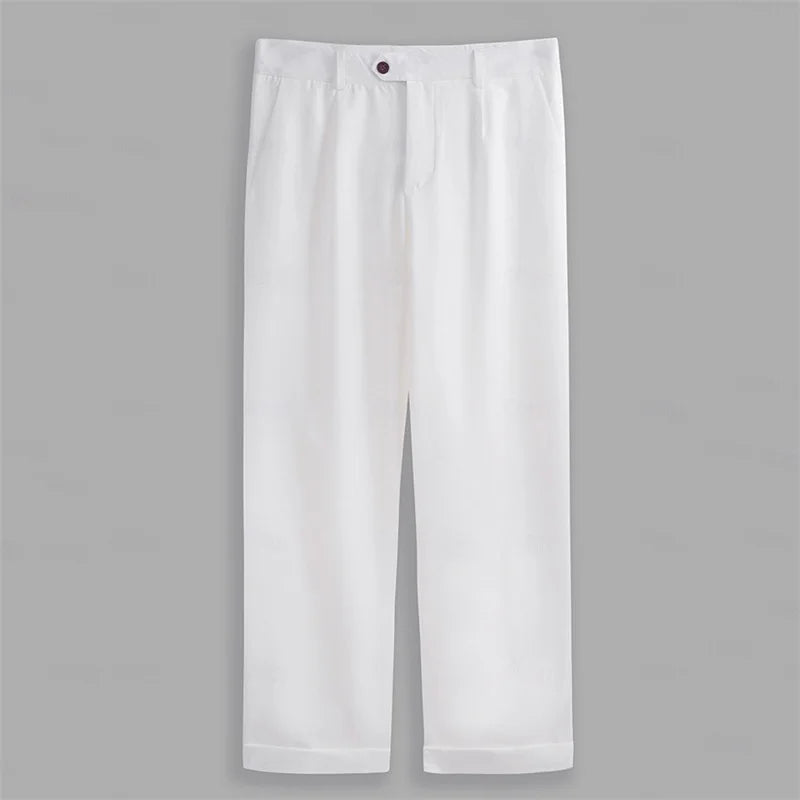 Men s  Fit Dress Pants Solid Color Flat Front Trousers Classic Business Casual Suit Pants