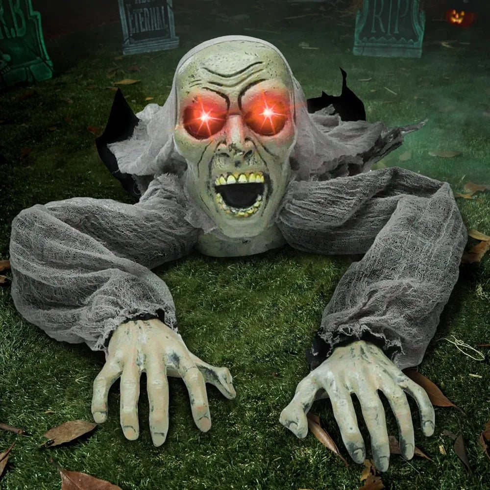 Halloween Decor Groundbreaker Zombie with Sound and Flashing Eyes for Halloween