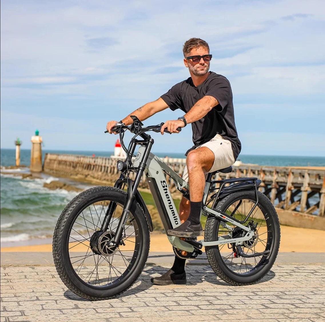 Shengmilo S600 26 inches adult electric 2000W dual motor ebike, 7-speed electric Fat Tire ebike17.5ah
