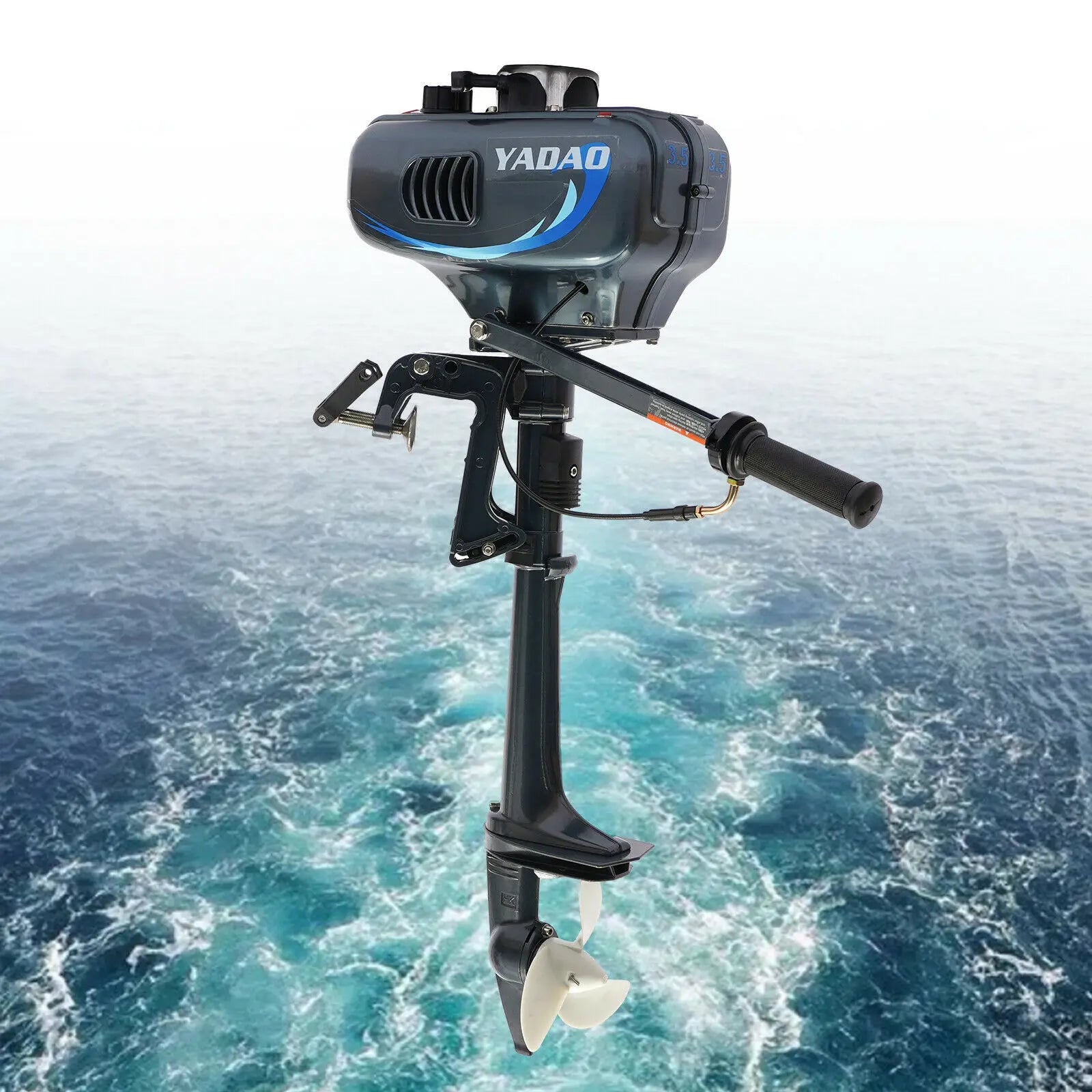 3.5HP 2-Stroke Inflatable Boat Outboard Motor Fishing Boat Engine Propeller Kayak Manual Start CDI System