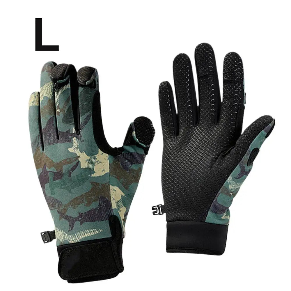 Ice Fishing Fingerless Gloves Touchscreen Non-Slip Fishing Equipment
