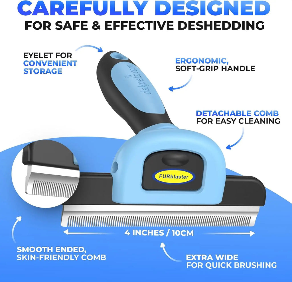Dog Brush for Shedding – Stainless Steel Deshedding Brush for Dogs & Cats, Removes Loose Undercoat Hair, Reduces Shedding