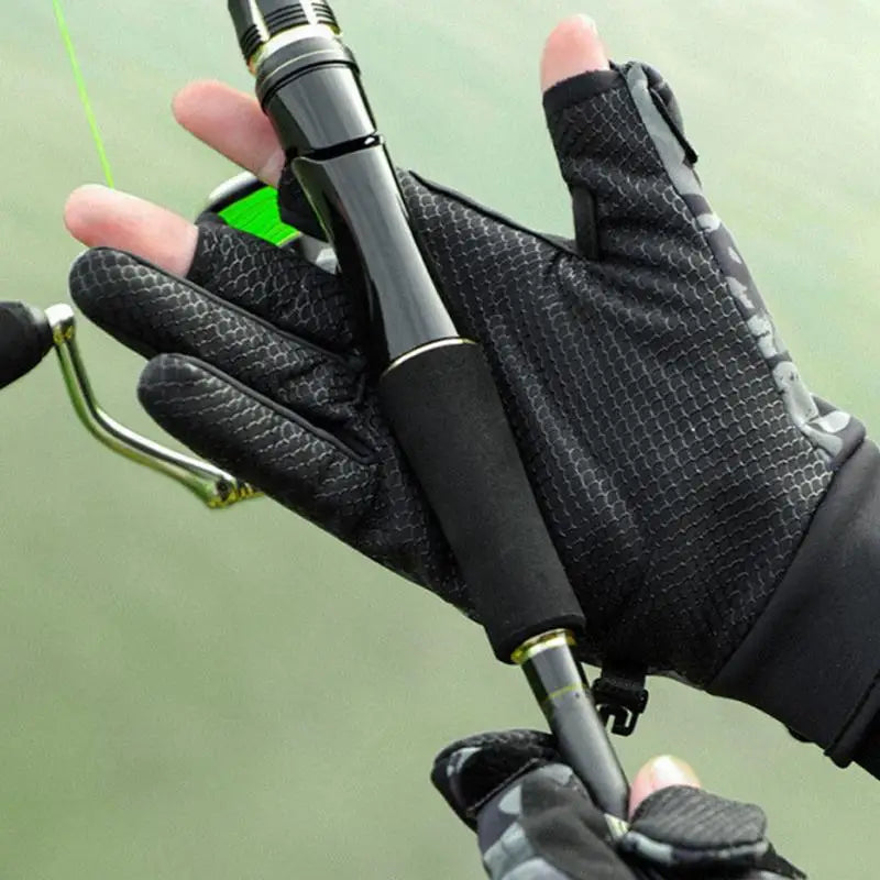 Ice Fishing Fingerless Gloves Touchscreen Non-Slip Fishing Equipment