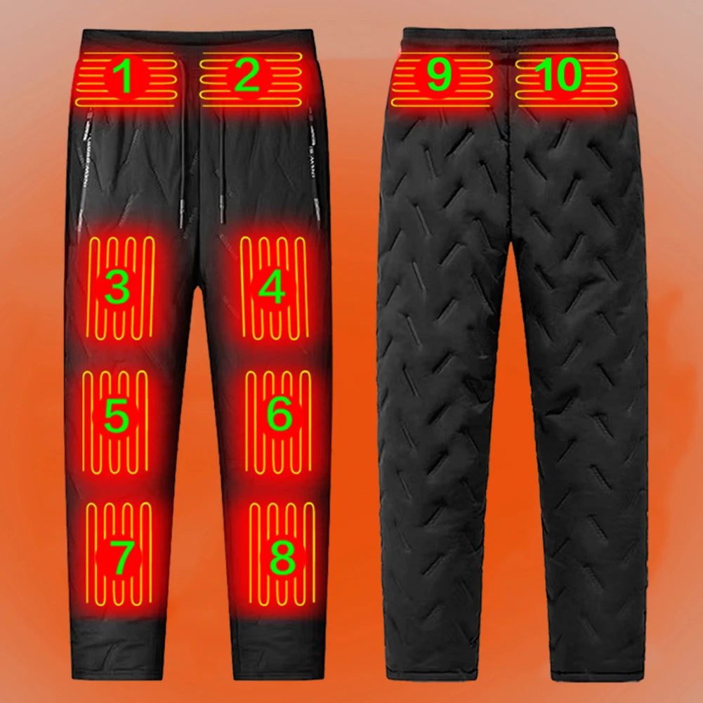 Unisex Heated Thermal Pants 10 Heating Zones Heated, Temperature Modes Waterproof Winter Electric